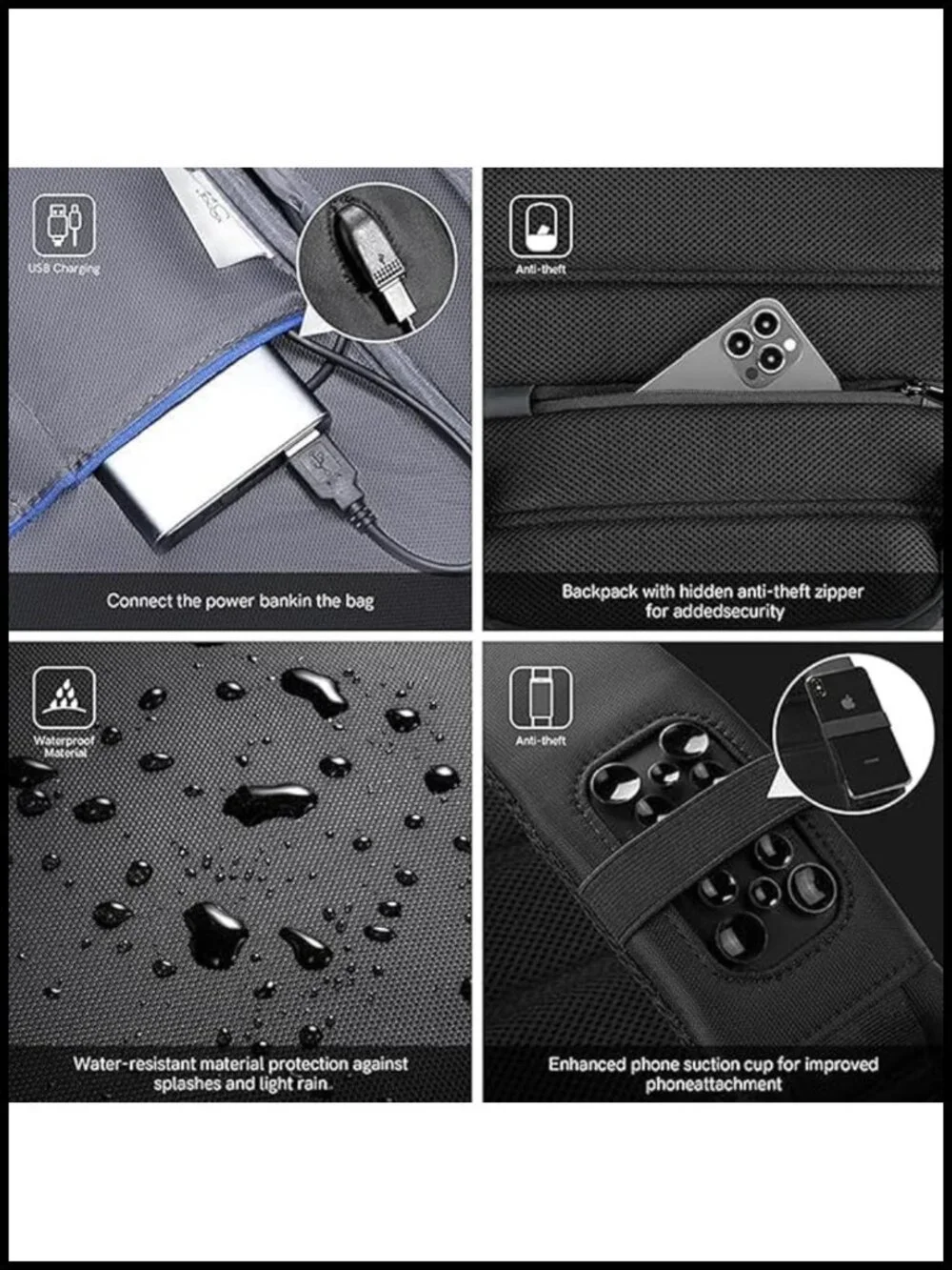 Sling Backpack Crossbody Bag for Women Men Travel Hiking USB Charging